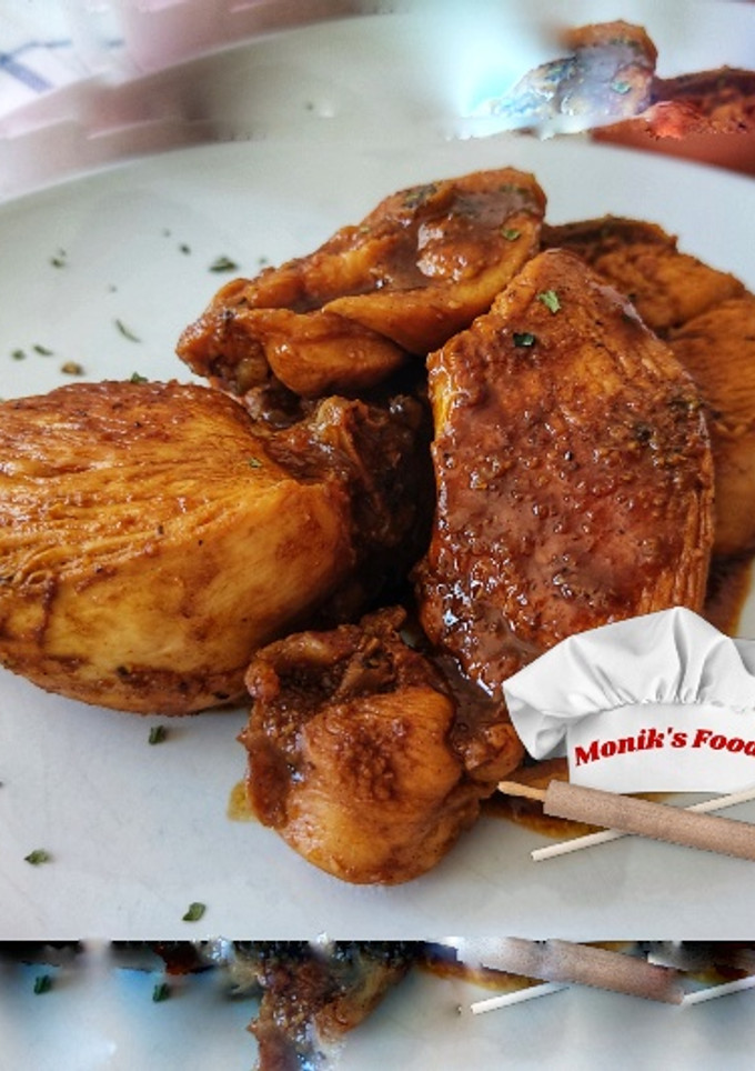 Una foto de Pollo al salmorejo rápido