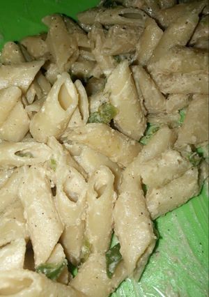 صورة لوصفة مكرونه بالجبنه البيضاء🍝