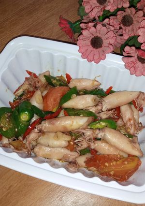 Foto resep Tumis cumi cabe hijau