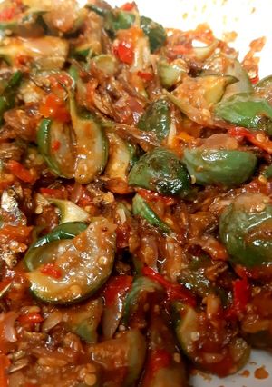 Foto resep Sambel terong teri pedas
