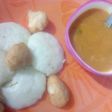 Sambhar with vada and idli