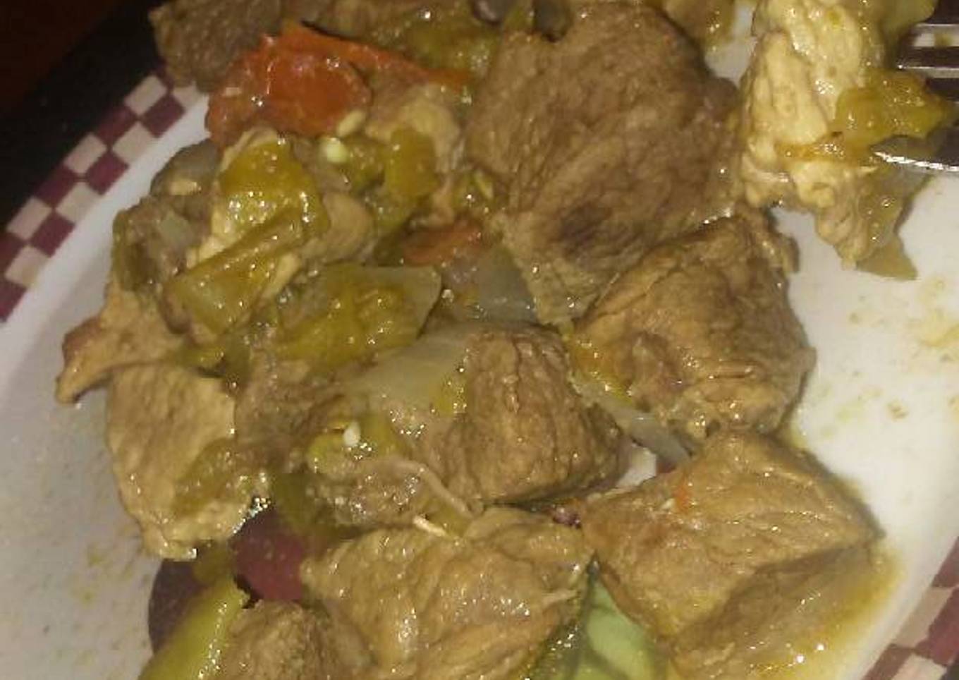 Pork with green chilli's