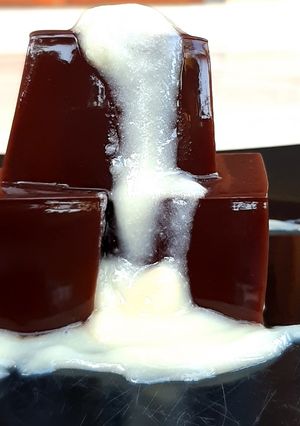 Foto resep Puding cokelat nutrijel vla vanila