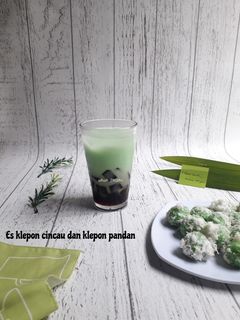 Foto resep Es klepon cincau dan klepon pandan