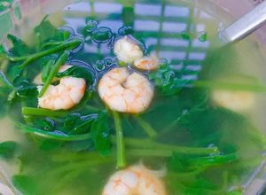 Hình của món Canh rau mồng tơi nấu tôm.
