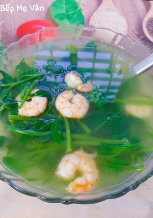Hình của món Canh rau mồng tơi nấu tôm.
