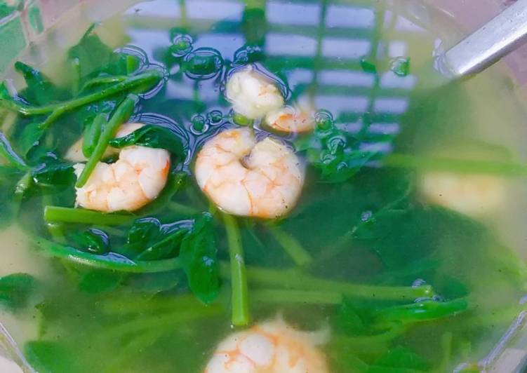 Recipe of Quick Canh rau mồng tơi nấu tôm