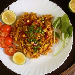 A picture of Masala Corn pasta.