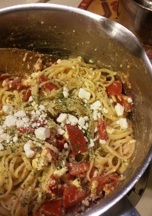 A picture of Tomato & Feta Linguini.