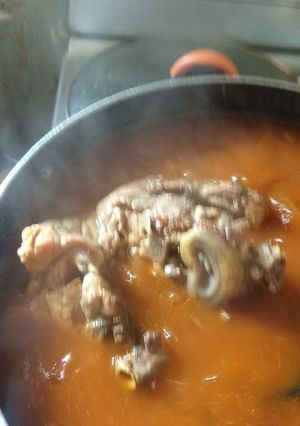 Una foto de Espinazo de puerco con arroz
