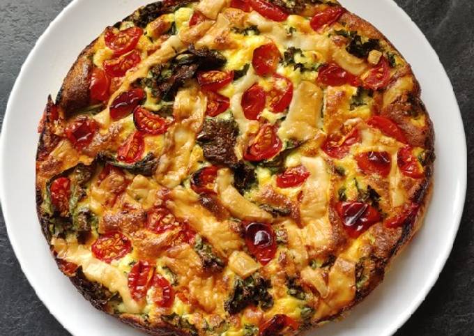 Kale, tomato & goat cheese quiche