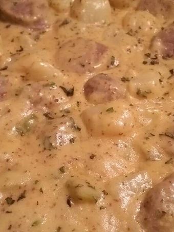 Simple Way Make Recipe Sausage &amp; Potatoes w/ Beer Sauce that is So Delicious, So Delicious}