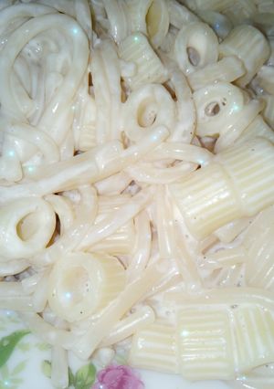 صورة لوصفة مكرونة قشطه و جبن