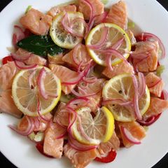 Marinated Salmon Sashimi A picture of Marinated Salmon Sashimi.