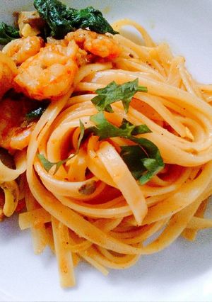 Foto resep Fetucini Dengan Ayam dan Udang