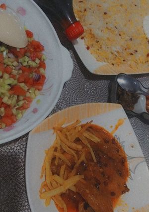عکسی از دستور زرشک پلو مجلسی 💚☘️🍃