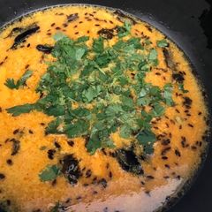 A picture of Dhokli curry.