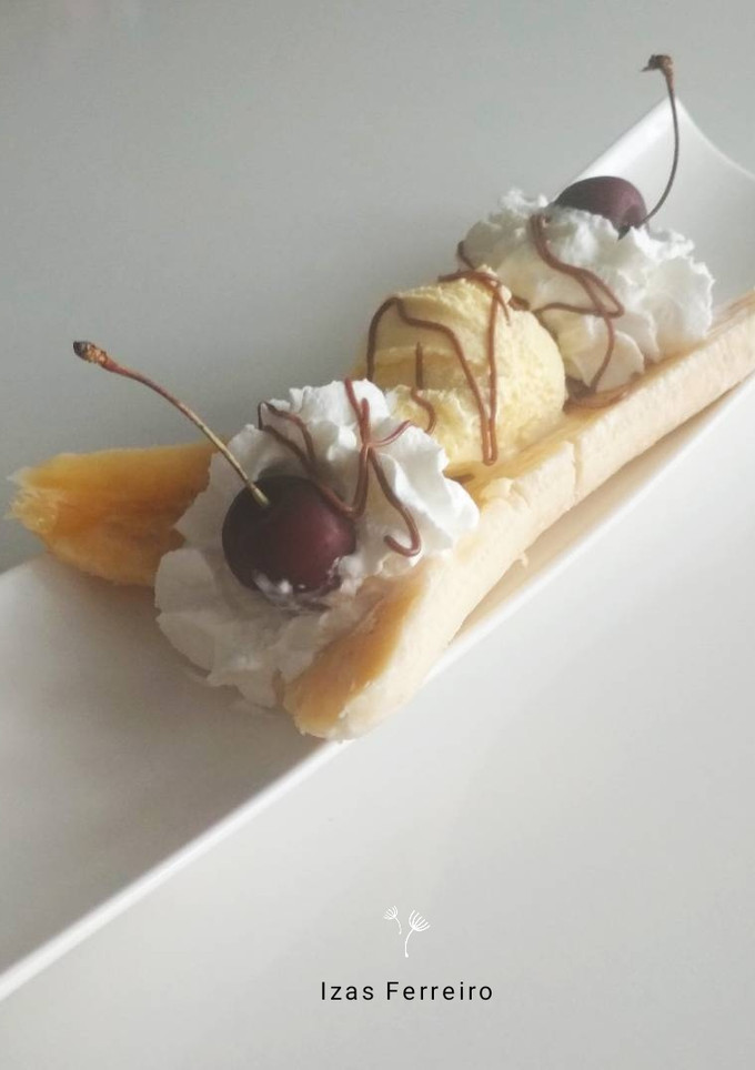 Una foto de Banana split