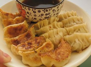 Hình của món Há cảo Gyoza Nhật Bản.