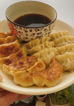 Hình của món Há cảo Gyoza Nhật Bản.