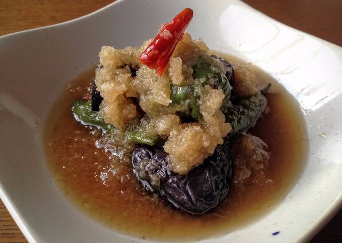 Recipe of Homemade Mizore-ae (Deep-fried Vegetables with Grated Daikon Radish Dressing)