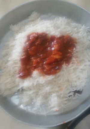 صورة لوصفة رز ابيض مع الروبيان