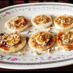 A picture of Bread banana caramel bites.