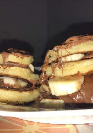 Φωτογραφία της συνταγής Pancakes με σοκολάτα - μπανάνα