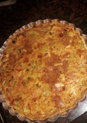 Una foto de Tarta de zapallito y pollo