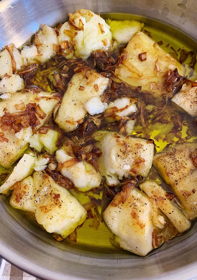 Una foto de Bacalao al horno