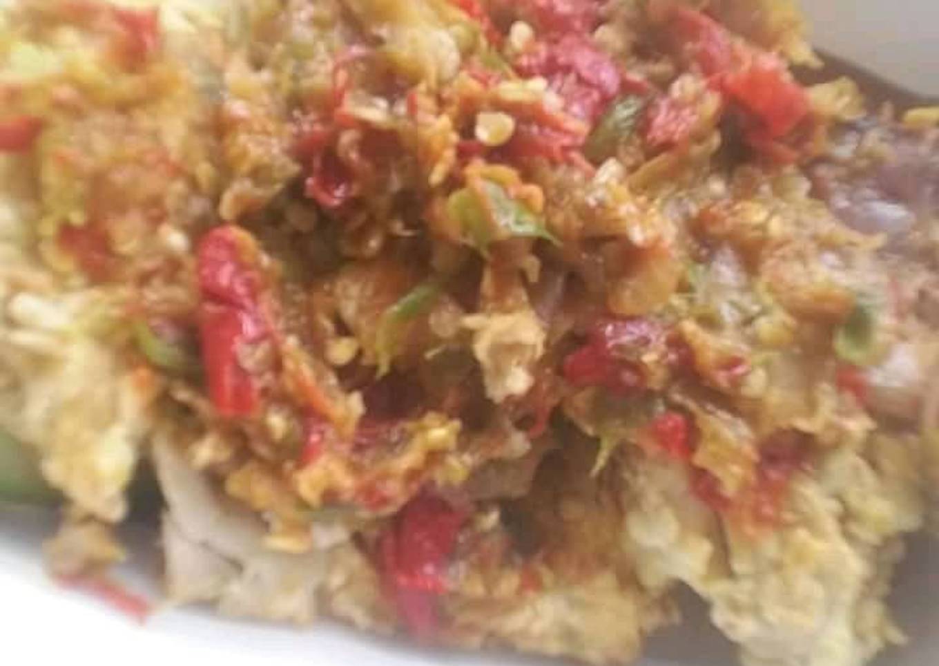 Ayam geprek penyok