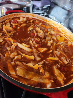 A picture of (Un-stuffed) Cabbage Roll Soup.