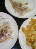 Merluza y papas en aceite de Dende
