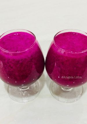 Foto resep Jus buah naga apel dan madu #real food