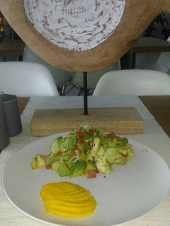 A picture of Chicken avocado salad.
