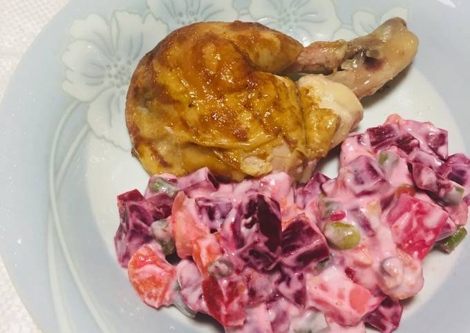 Ensalada Rusa Acompañado Con Pollo A La Brasa!🥗 Receta De Yenit Julia ...