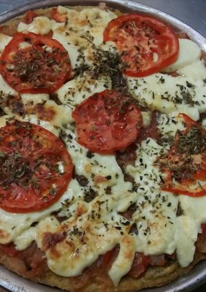 Una foto de Pizza integral con puré de calabaza