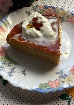 Una foto de Flan de mango