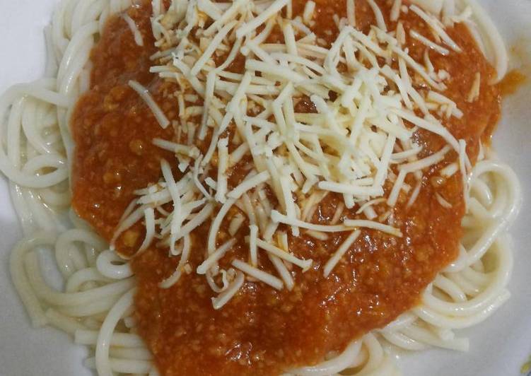 Resep Spageti saos homemade yang Lezat