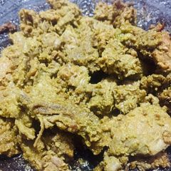A picture of Boneless Mutton pieces coated with spices (pasinda).