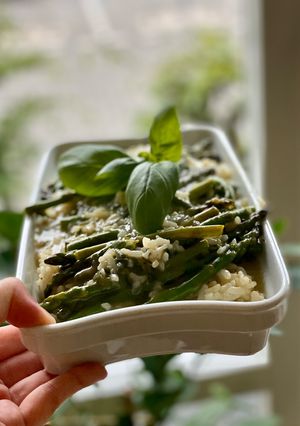 A picture of Crockpot: Spring veggie risotto.