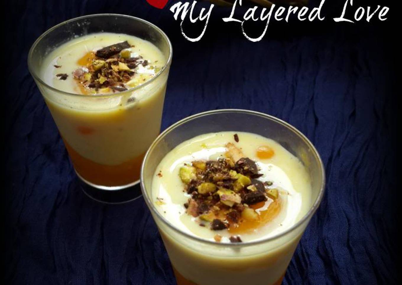 Mango-Vanilla Custard Verrines with Nuts & Dark Chocolate