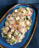 Ensalada de quinoa con verduras asadas y tofu