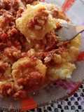 Ñoquis de polenta con boloñesa de soja 💛🍅