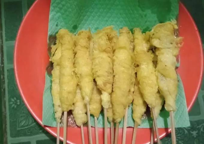 Telur gulung tusuk sate