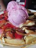 Waffles con fruta