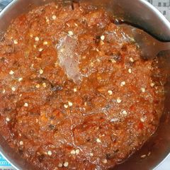 A picture of Khatta Meetha Red chilli pickle.