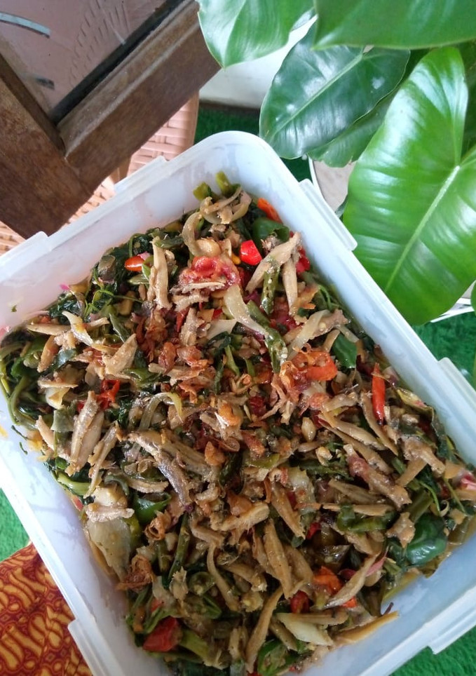 Foto resep Tumis Kangkung Teri Bunga Kecombrang Enak Mudah dan Bikin Ketagihan