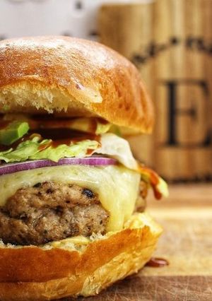 A picture of Shiitake Mushroom Chipotle Turkey Burger!.