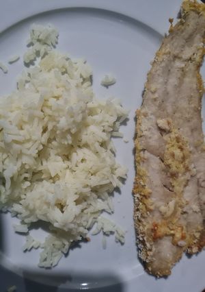 Una foto de Merluza apanada al horno